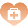 Icon Herz mit Medizin Koffer