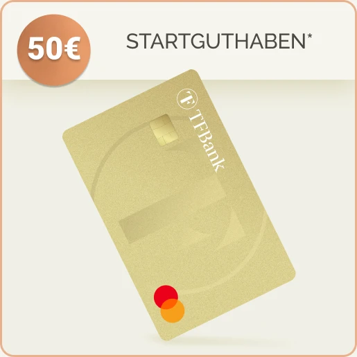 TF Mastercard Gold mit Hinweis auf 50 € Startguthaben